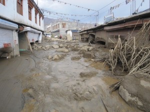 Il giorno dopo l'alluvione a Choglamsar